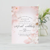 Invitation Aquarelle Dream : Blush Rose Daisies Virtual Weddi (Debout devant)
