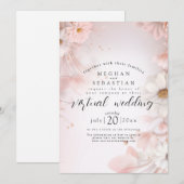 Invitation Aquarelle Dream : Blush Rose Daisies Virtual Weddi (Devant / Derrière)