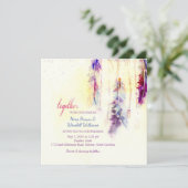 Invitation Aquarelle Dreamcatcher Feathers Mariage (Debout devant)