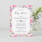 Invitation Aquarelle Dreamy Floral | BABY SHOWER (Debout devant)