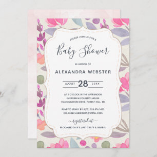Invitation Aquarelle Dreamy Floral   BABY SHOWER