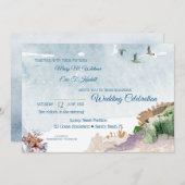 Invitation Aquarelle Driftwood Boho Beach Wedding (Devant / Derrière)