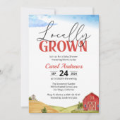 Invitation Aquarelle du Baby shower agricole cultivé localeme (Devant)