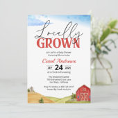 Invitation Aquarelle du Baby shower agricole cultivé localeme (Debout devant)