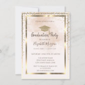 Invitation Aquarelle du cadre de diamants d'or (Devant)