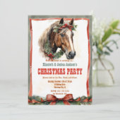 Invitation Aquarelle du Cheval de Noël (Debout devant)