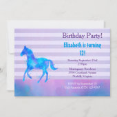 Invitation Aquarelle du Cheval Sauvage Rayures horizontales A (Devant)