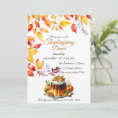 Invitation Aquarelle du Citrouille de Thanksgiving Automne (Debout devant)