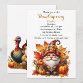 Invitation Aquarelle du Citrouille de Thanksgiving Automne (Devant / Derrière)