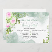 Invitation Aquarelle du dîner de répétition (Devant / Derrière)