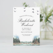 Invitation aquarelle du lac et des bois rustiques (Debout devant)