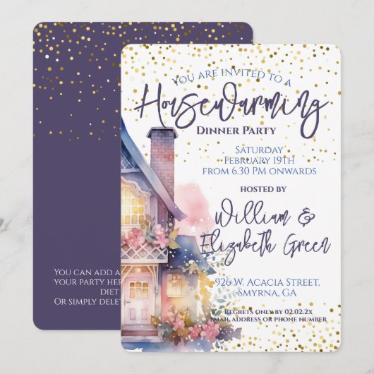 Invitation Aquarelle du ménage (Devant / Derrière)