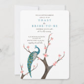 Invitation Aquarelle du paon (Devant)