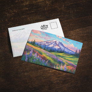 Invitation Aquarelle du parc national du Mont-Rainier
