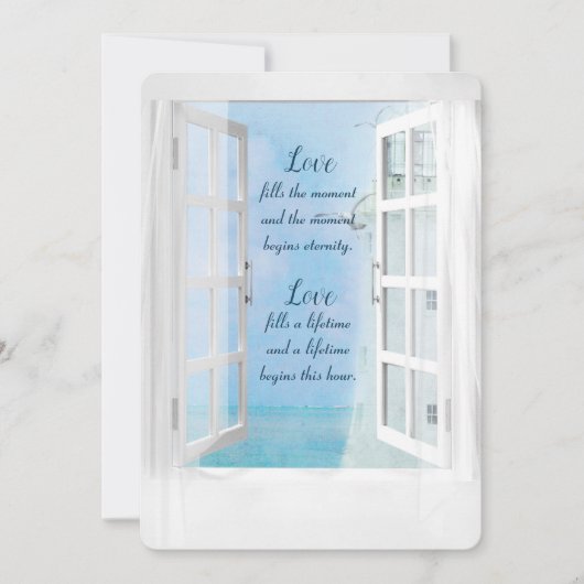 Invitation Aquarelle du phare blanc dans la fenêtre (Devant)