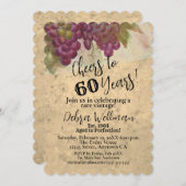 Invitation Aquarelle du vignoble de Saint Jacques à 60 ans (Devant / Derrière)