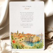 Invitation Aquarelle Dubrovnik Croatie Mariage