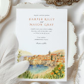 Invitation Aquarelle Dubrovnik Croatie Mariage