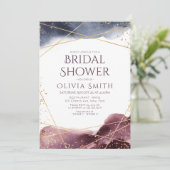 Invitation Aquarelle Dusk Fête des mariées moderne géométriqu (Debout devant)