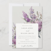 Invitation Aquarelle Dusky Lilac Cottage Floral Mariage (Devant)