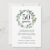 Invitation Aquarelle Dusty Blue 50e anniversaire de Mariage (Devant)