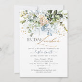 Invitation Aquarelle Dusty Blue Gum Eucalyptus Fête des marié (Devant)