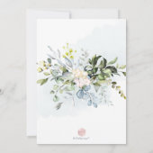 Invitation Aquarelle Dusty Blue Gum Eucalyptus Fête des marié (Dos)