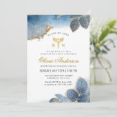 Invitation Aquarelle Dusty Blue Nursing School Graduation (Debout devant)