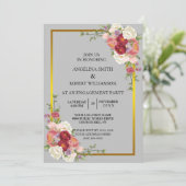 Invitation Aquarelle Dusty Gris Or Blush Mariage Inv (Debout devant)
