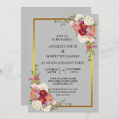 Invitation Aquarelle Dusty Gris Or Blush Mariage Inv (Devant / Derrière)