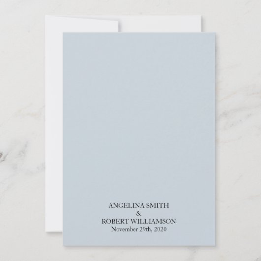 Invitation Aquarelle Dusty Gris Or Blush Peach Mariage (Dos)