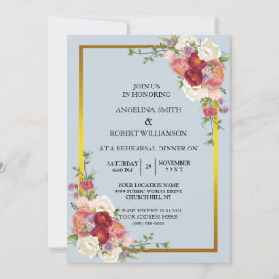 Invitation Aquarelle Dusty Gris Or Blush Peach Mariage