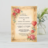 Invitation Aquarelle Dusty Gris Or Blush Peach Mariage (Debout devant)