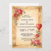 Invitation Aquarelle Dusty Gris Or Blush Peach Mariage (Devant / Derrière)