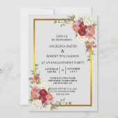 Invitation Aquarelle Dusty Gris Or Blush Peach Mariage (Devant)