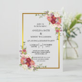 Invitation Aquarelle Dusty Gris Or Blush Peach Mariage (Debout devant)