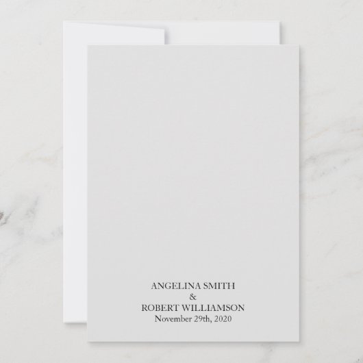 Invitation Aquarelle Dusty Gris Or Blush Peach Mariage (Dos)