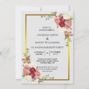 Invitation Aquarelle Dusty Gris Or Blush Peach Mariage