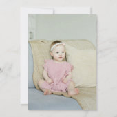 Invitation Aquarelle Dusty Pink Bow Photo 1ère fête d'anniver (Dos)