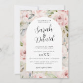 Invitation Aquarelle Dusty Rose rose Mariage (Devant)