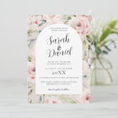 Invitation Aquarelle Dusty Rose rose Mariage (Debout devant)