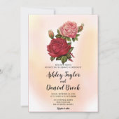 Invitation Aquarelle Dusty Rose Rustic Summer Floral Mariage (Devant)
