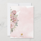 Invitation Aquarelle Dusty Roses Hydrangea Fête des mariées (Dos)