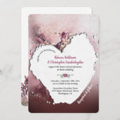 Invitation Aquarelle Dusty Roses Mariage Boho romantique (Devant / Derrière)