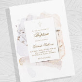 Invitation aquarelle éclaboussures et fleurs n3 | Baptême
