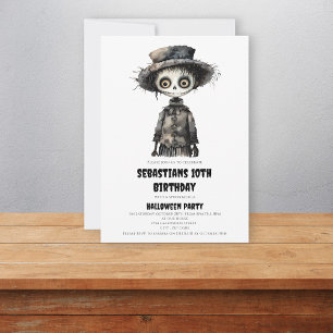 Invitation aquarelle éffrayant spottaculaire anniversaire