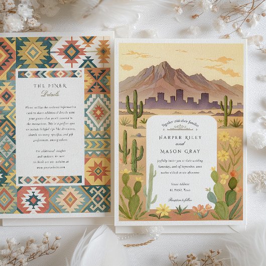 Invitation Aquarelle El Paso Texas Mariage