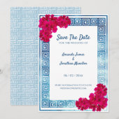 Invitation Aquarelle Elégance Grecian + Rose Enregistrer La D (Devant / Derrière)