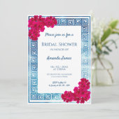 Invitation Aquarelle Élégance Grecque + Baby Shower Rose (Debout devant)