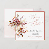 Invitation Aquarelle Élégant Automne Rustique Gomme Eucalyptu (Devant / Derrière)